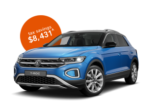 Novate a Volkswagen T-Roc 110TSI Style D11 Auto MY25 through Maxxia and you could potentially save on tax.
